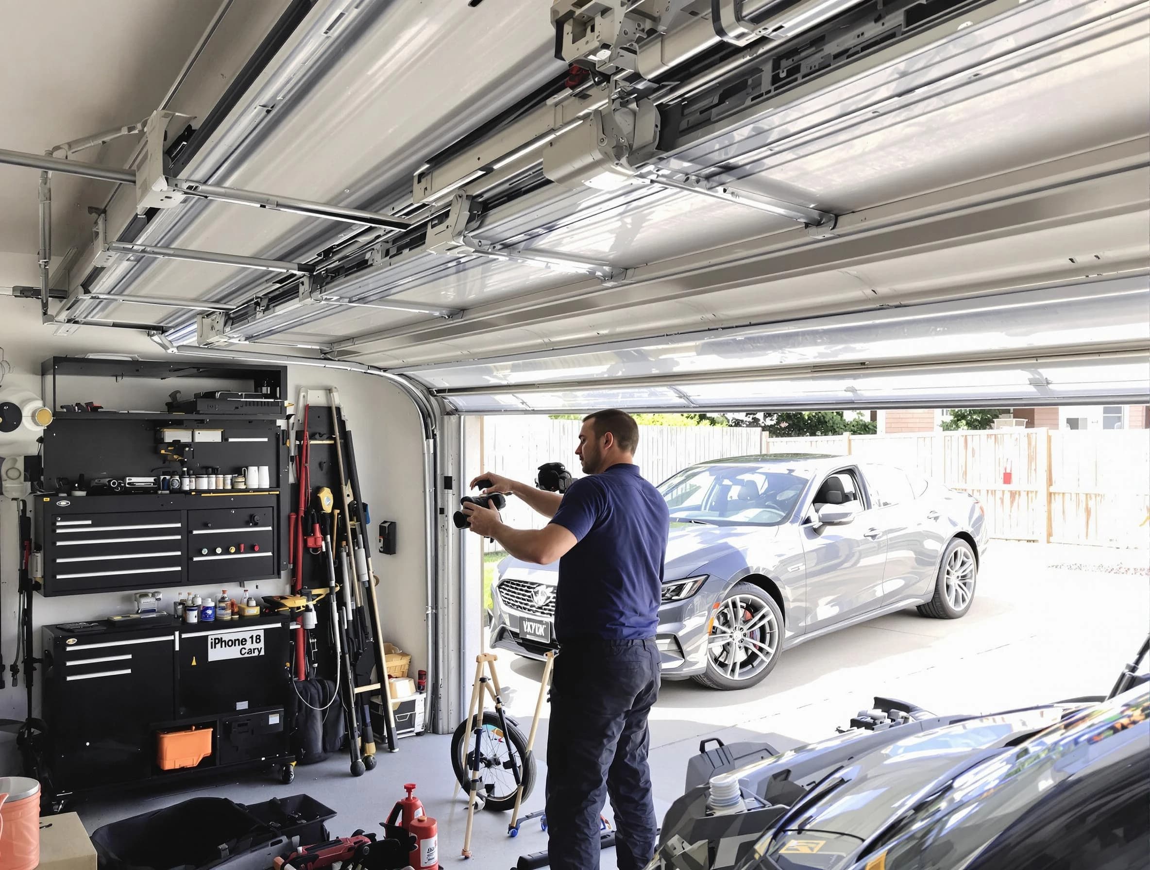 Oakmont Garage Door Repair technician fixing noisy garage door in Oakmont