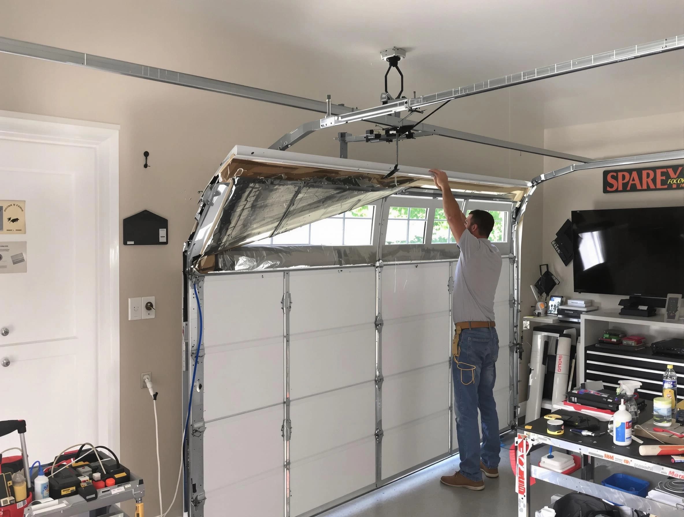 Garage door section replacement by Oakmont Garage Door Repair in Oakmont
