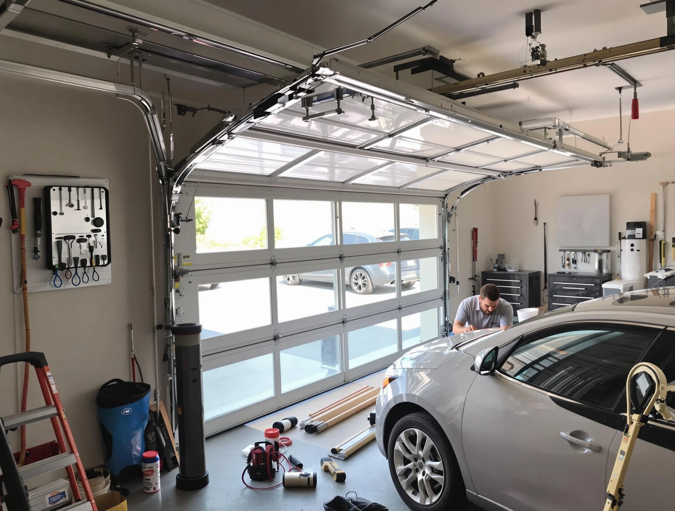 Garage door noise reduction service by Oakmont Garage Door Repair in Oakmont