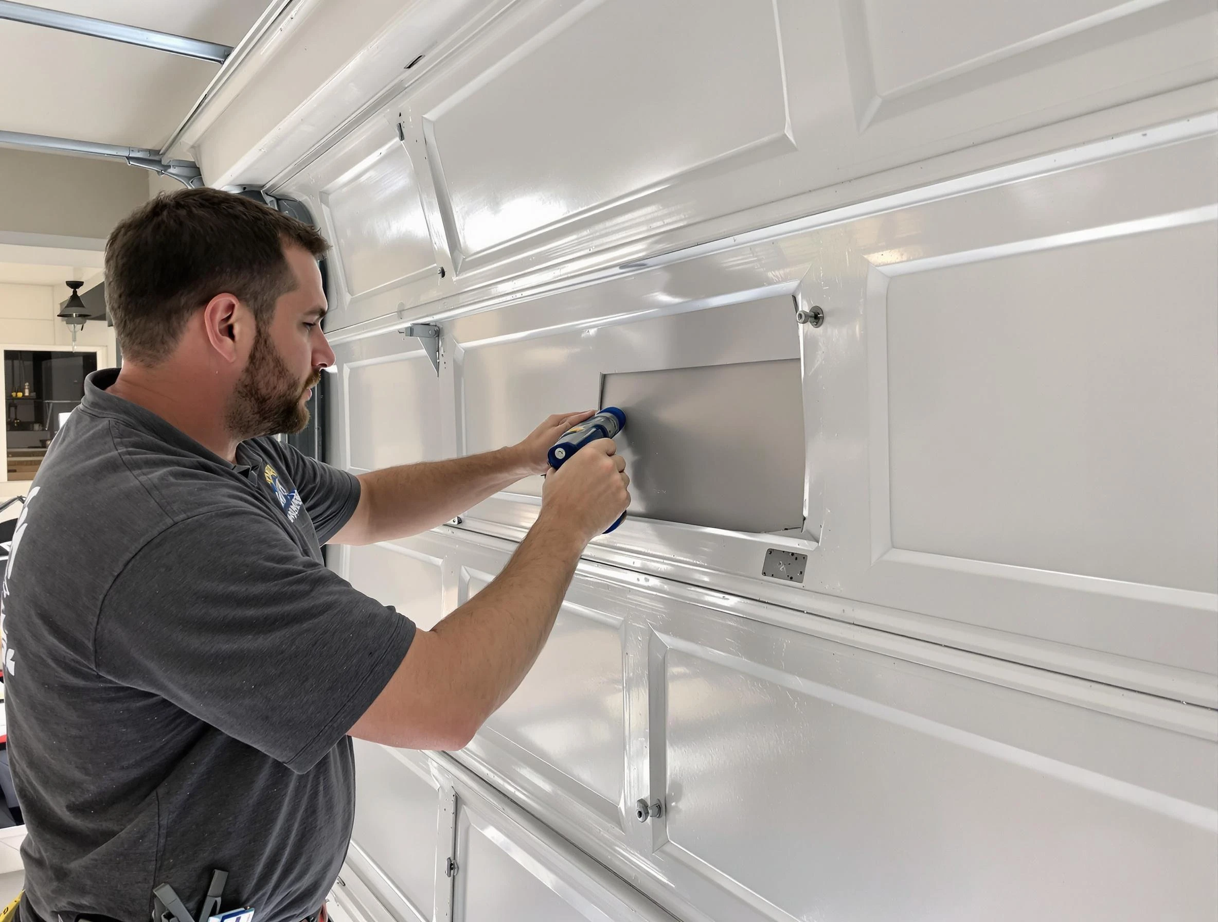 Garage door panel repair by Oakmont Garage Door Repair in Oakmont