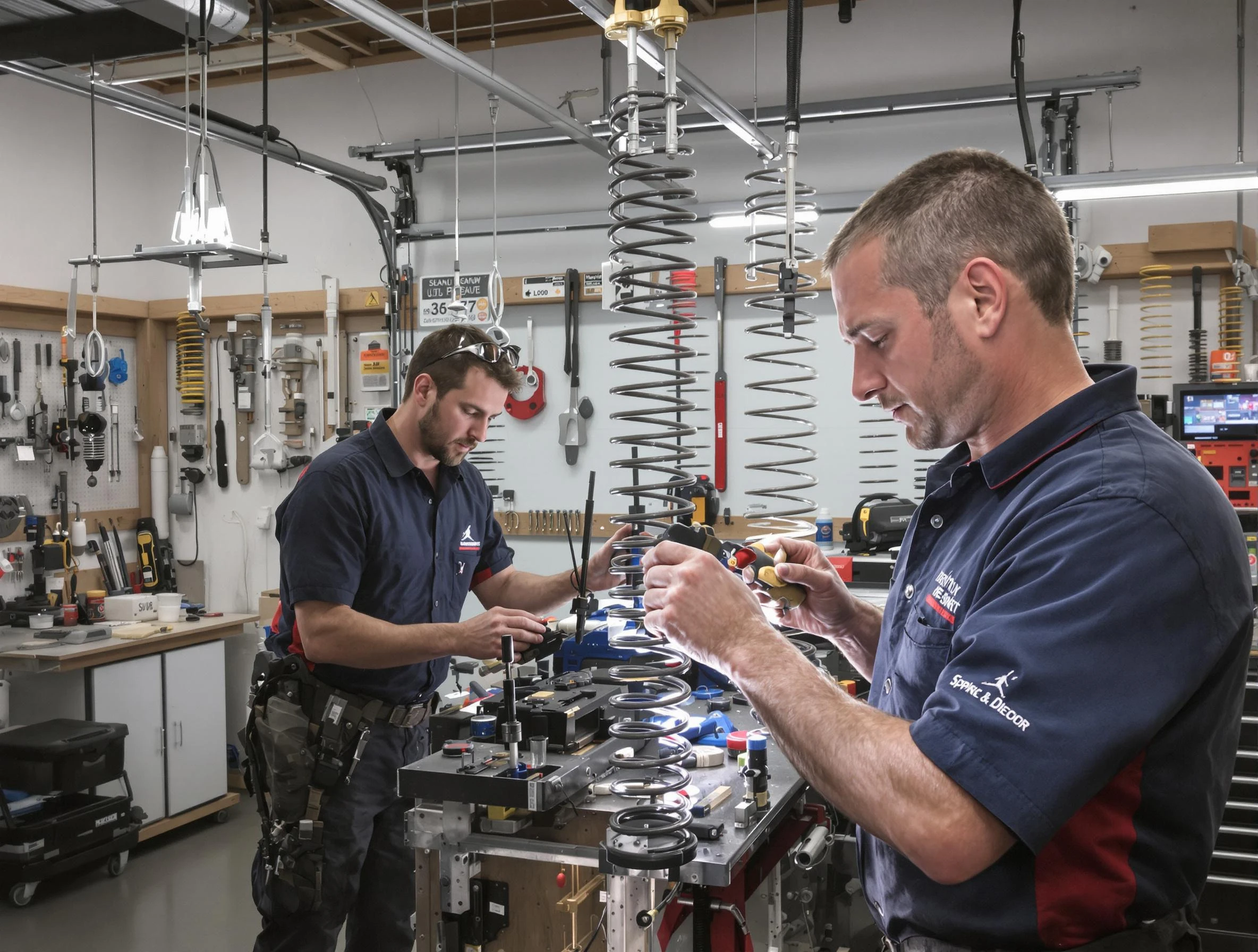 Garage door spring repair service by Oakmont Garage Door Repair in Oakmont
